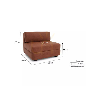 Modulární pohovka GRACIA – velký samostatný modul – barva terakota od City Sofa small 4