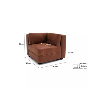 Modulární pohovka GRACIA – rohový modul – barva terakota od City Sofa small 4