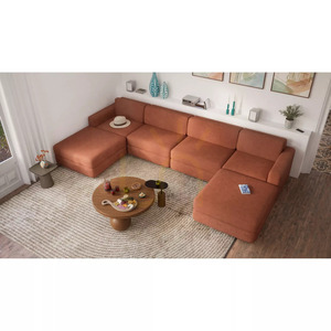 Modulární pohovka GRACIA – velký modul s podnožkou – barva terakota od City Sofa small 12