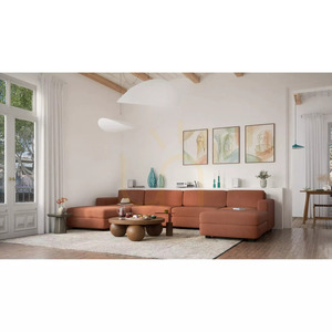 Modulární pohovka GRACIA – velký modul s podnožkou – barva terakota od City Sofa small 13