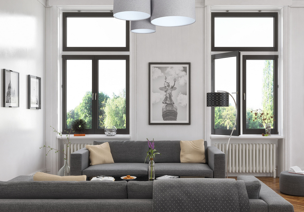 Pohled Classic Elements 60W E27 šedá / bílá cítil stropní stropní lampa Classic Elements 60W E27 šedá / bílá cítil stropní stropní lampa