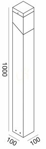 Zahradní sloupek GES611 grafitový 100 cm, hliník, opálové stínidlo, E27 max. 28 W, IP44, Gea Luce small 1