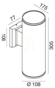 Venkovní nástěnné svítidlo Gea Luce GES1007, bílé, IP65 small 1