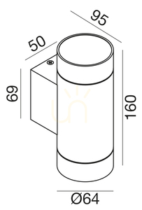 GES1066 Stříbrné venkovní nástěnné svítidlo Gea Luce, IP54 small 1