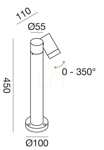 Kontrola Zahradní sloupek Gea Luce GES1110 hnědý GU10 IP65 45 cm