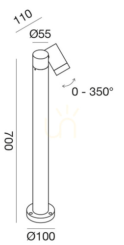 Kontrola Zahradní sloupkové svítidlo Gea Luce GES1111 hnědé 70 cm GU10 IP65