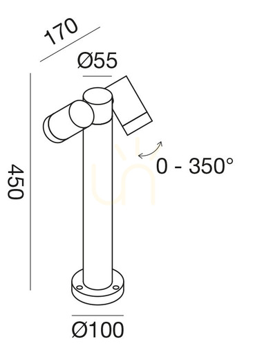 Kontrola Zahradní sloupek Gea Luce GES1112 hnědý, 45 cm, 2×GU10, IP65