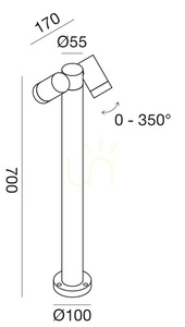GES1113 Hnědý sloup veřejného osvětlení Gea Luce IP65 small 1