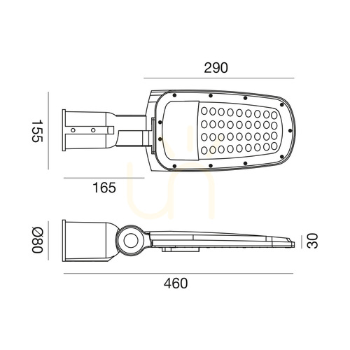 Kontrola GES2350 Šedý LED reflektor Gea Luce IP65