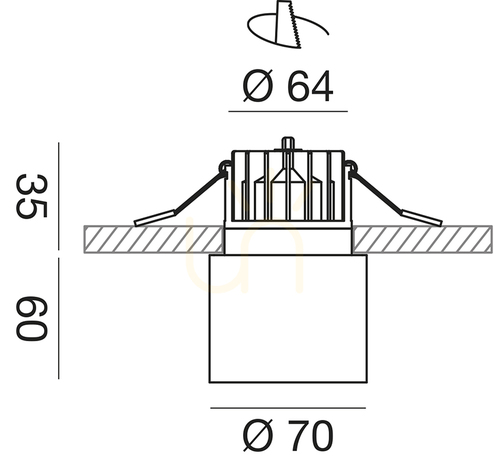 Kontrola Zapuštěné svítidlo GFA361, bílé, Gea Luce, IP54