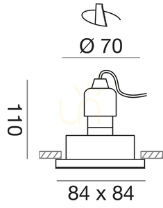 Vestavné bodové svítidlo Gea Luce GFA376 čtvercové, kartáčovaný nikl, GU10, IP65 small 1