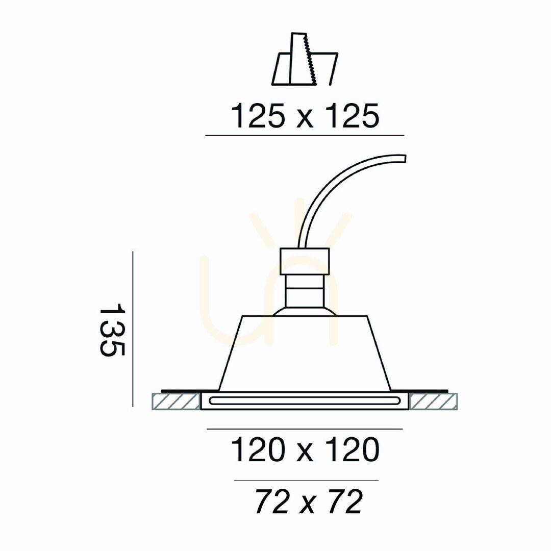 Pohled GFA593 Stropní vestavné svítidlo, bílé, Gea Luce GFA593 Stropní vestavné svítidlo, bílé, Gea Luce