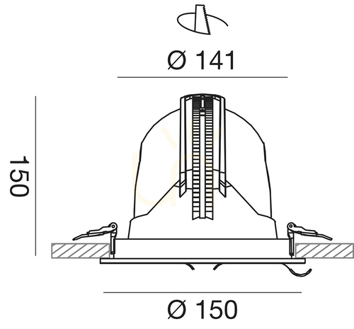 Kontrola Zapuštěné svítidlo GFA911N, bílé, Gea Luce