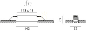 Pětibodové zápustné LED svítidlo Gea Luce GFA1130N bílé/černé 10 W 4000 K small 2