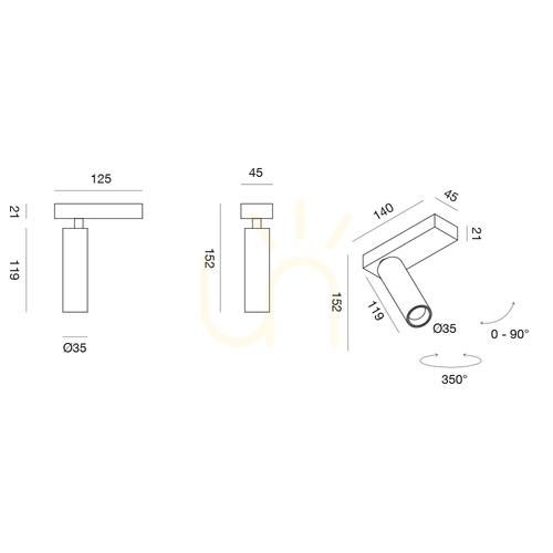 Kontrola Bílé stropní svítidlo GFA1470H od Gea Luce