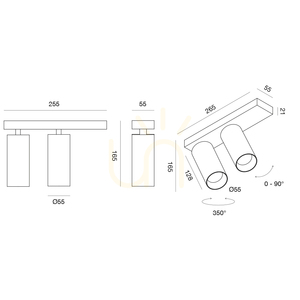 Stropní svítidlo GFA1477C v černé barvě od Gea Luce small 1