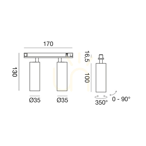 Kontrola Reflektor na magnetickou lištu 48V GFA1831 2x8W 3000K černý Gea Luce