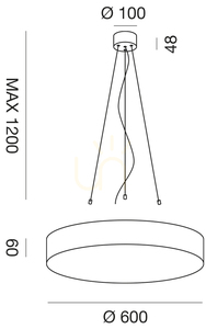 Závěsné svítidlo Gea Luce GKI302 bílé Ø60 cm, max. výška 120 cm small 1