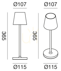 Bezdrátová stolní lampa Gea Luce GLS032, LED 3 W, 300 lm, 3000 K, IP54, bílá small 4