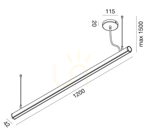Kancelářské závěsné svítidlo Gea Luce GSO121C černé LED 40 W IP40 small 1