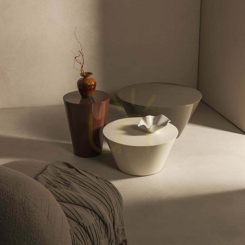 Pohled Konferenční stolek ELISSA, 60 cm, krémově bílý, lesklý, Nova Nook Konferenční stolek ELISSA, 60 cm, krémově bílý, lesklý, Nova Nook