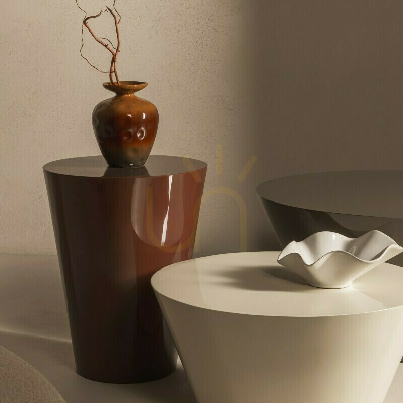 Pohled Konferenční stolek ELISSA, 60 cm, krémově bílý, lesklý, Nova Nook Konferenční stolek ELISSA, 60 cm, krémově bílý, lesklý, Nova Nook