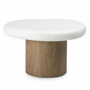 Odkládací stolek OBUO, 50 cm, bílá/ořech, Nova Nook small 0