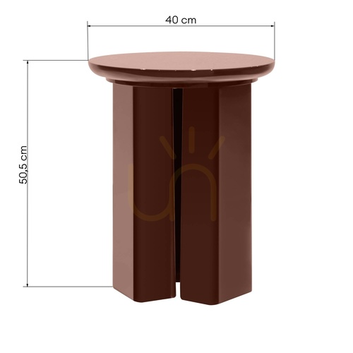 Kontrola Odkládací stolek RIEB 40 cm, vínově hnědý, lesklý, Nova Nook