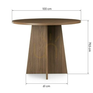 Kruhový jídelní stůl ERLOM 100 cm, Lincoln Nova Nook, ořech small 4