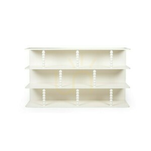 Nízký regál PERLEN Nova Nook, bílý, 160 cm, s kulovitými podpěrami small 0