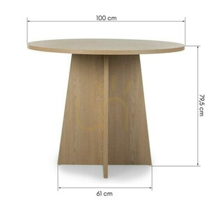 Kulatý jídelní stůl Nova Nook CRANE II, 100 cm, dekor dub Cremona Torro small 5