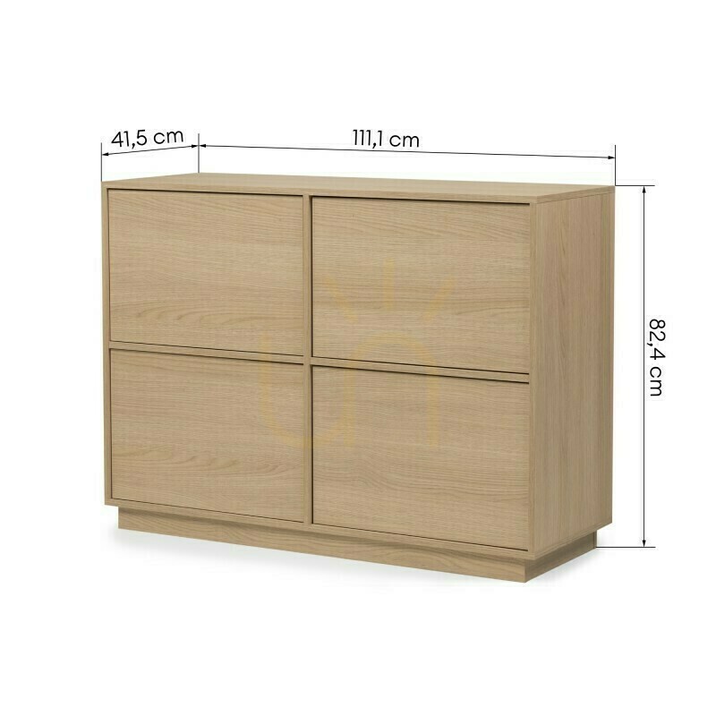 Náhled Čtyřdveřová komoda WASABI, Lindberg Nova Nook Oak Čtyřdveřová komoda WASABI, Lindberg Nova Nook Oak