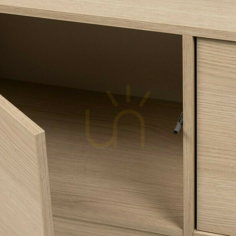 Pohled Čtyřdveřová komoda WASABI, Lindberg Nova Nook Oak Čtyřdveřová komoda WASABI, Lindberg Nova Nook Oak
