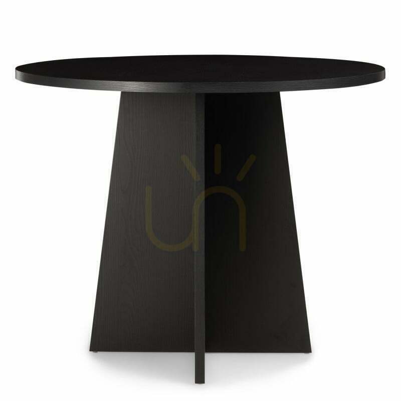 ERLO 100 cm Round Dining Table, Black Nova Nook