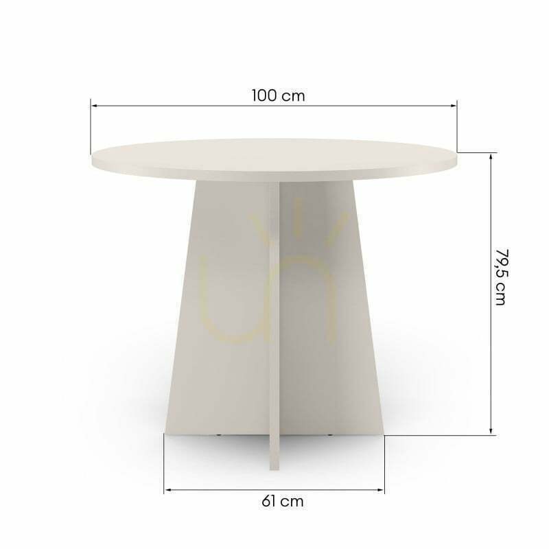 Náhled Kruhový jídelní stůl ERLO, průměr 100 cm, barva Nova Nook „cashmere“ Kruhový jídelní stůl ERLO, průměr 100 cm, barva Nova Nook „cashmere“