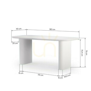 Jídelní stůl ESILLA, bílý, s lamelami Nova Nook small 5