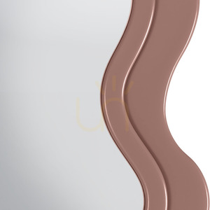 Dekorativní nástěnné zrcadlo SELLEG v dřevěném rámu, 177 x 75 cm, vlnitý, organický tvar, barva „mocha mousse“ od Nova Nook small 4