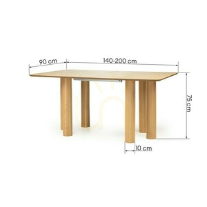 Rozkládací stůl LOALOA 140–200 cm, dýha z přírodního dubu, bukové dřevo, zaoblené hrany, Nova Nook 2 Rozkládací stůl LOALOA 140–200 cm, dýha z přírodního dubu, bukové dřevo, zaoblené hrany, Nova Nook small 2