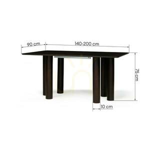 Rozkládací stůl LOALOA 140–200 cm, dubová dýha, ořech, bukové dřevo, zaoblený model Nova Nook small 9