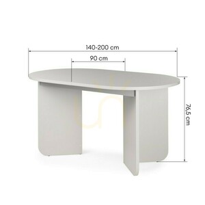 Rozkládací stůl MAUT, 140–200 cm, barva Cashmere, oválná deska Nova Nook small 3