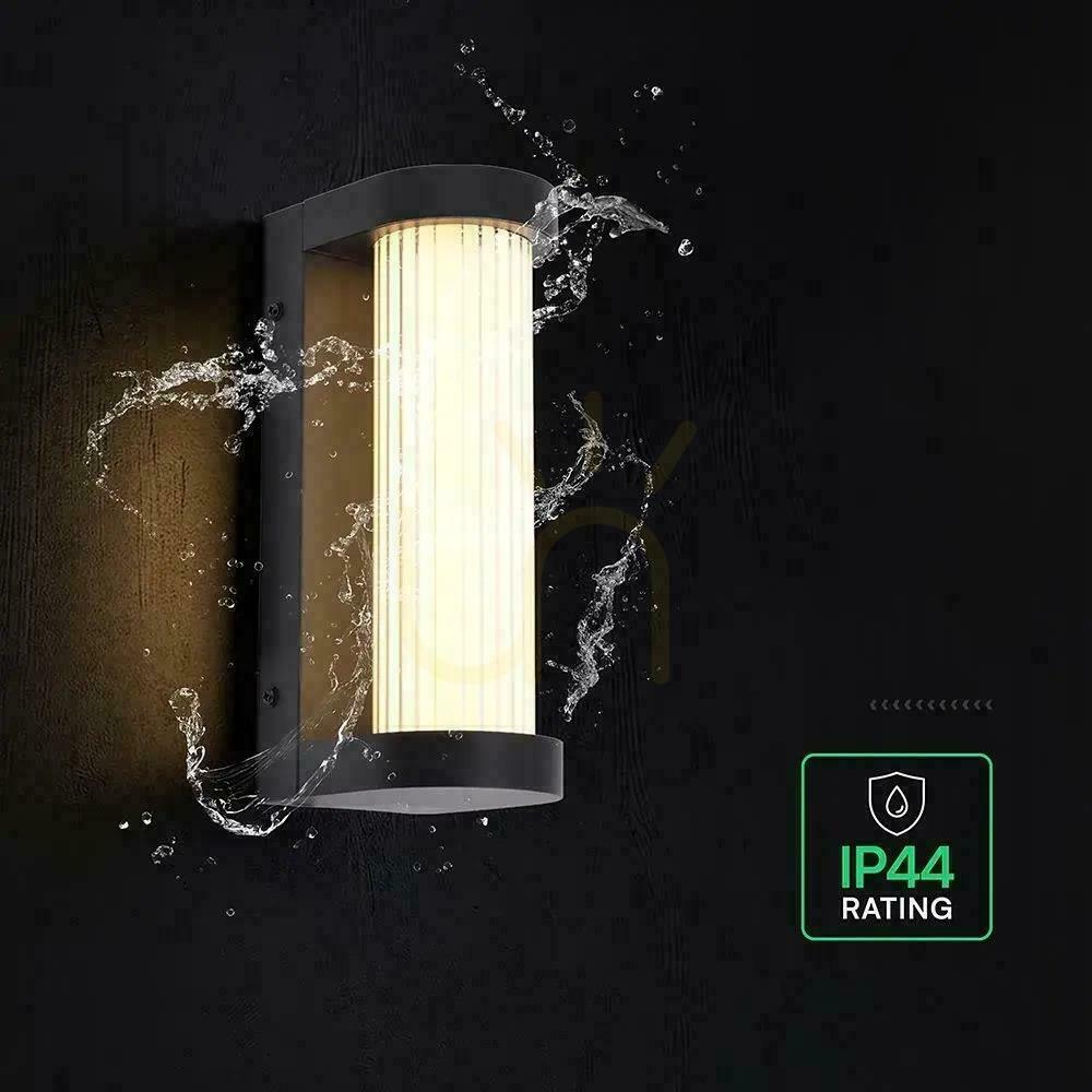 Pohled V-TAC LED 8 W IP44 černé venkovní nástěnné svítidlo VT-10180 3000 K 1100 lm V-TAC LED 8 W IP44 černé venkovní nástěnné svítidlo VT-10180 3000 K 1100 lm