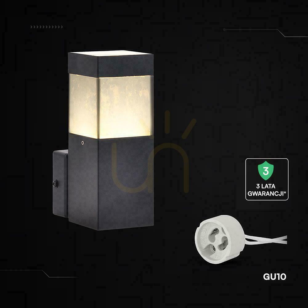 Pohled V-TAC LED svítidlo GU10, černé, IP44, pro venkovní montáž na zeď, model VT-10186, 3letá záruka V-TAC LED svítidlo GU10, černé, IP44, pro venkovní montáž na zeď, model VT-10186, 3letá záruka