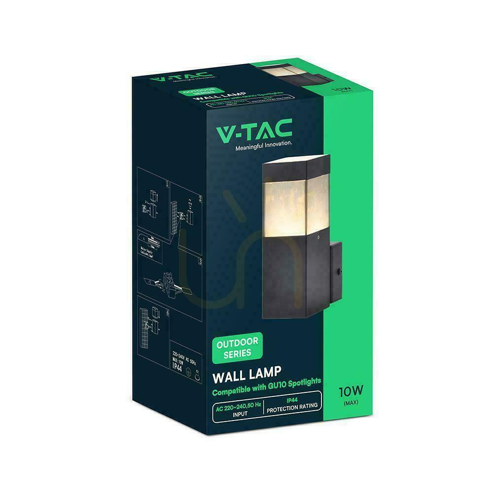 Zobrazit V-TAC LED svítidlo GU10, černé, IP44, pro venkovní montáž na zeď, model VT-10186, 3letá záruka V-TAC LED svítidlo GU10, černé, IP44, pro venkovní montáž na zeď, model VT-10186, 3letá záruka