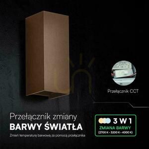 Venkovní nástěnné svítidlo nahoru-dolů V-TAC VT-120112-C 10W LED 1250lm CCT 3v1 IP65 corten small 1