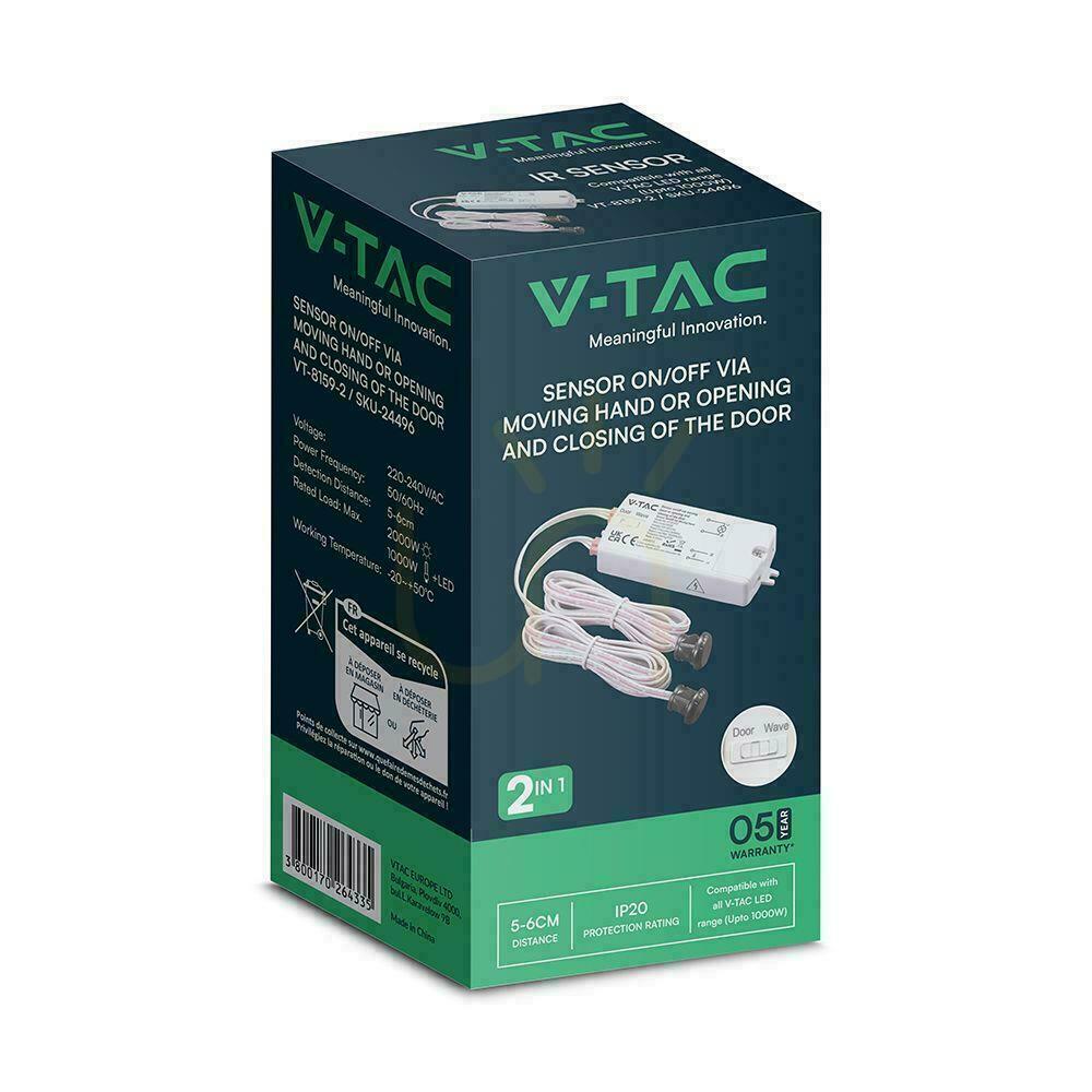 Zobrazit Senzor pohybu ruky s kabelem, Max. 1000 W LED, dva senzory, V-TAC VT-8159-2, 5letá záruka Senzor pohybu ruky s kabelem, Max. 1000 W LED, dva senzory, V-TAC VT-8159-2, 5letá záruka