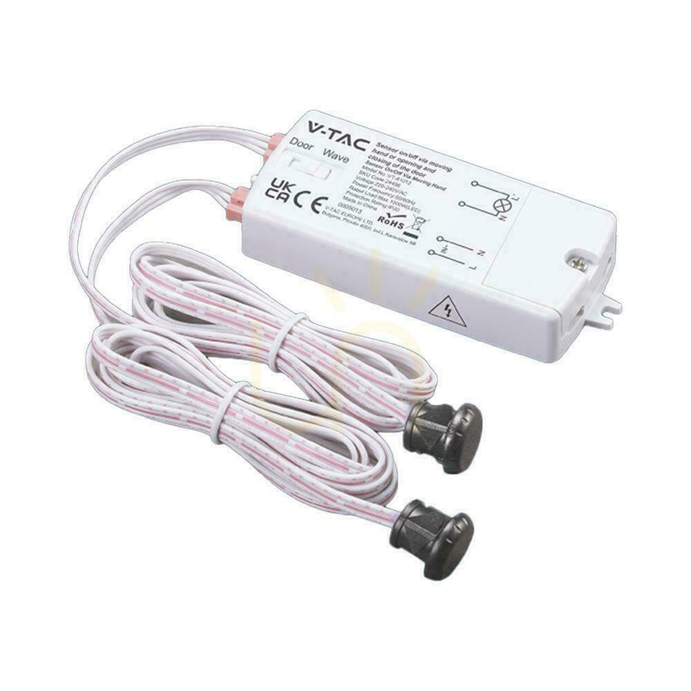 Kontrola Senzor pohybu ruky s kabelem, Max. 1000 W LED, dva senzory, V-TAC VT-8159-2, 5letá záruka Senzor pohybu ruky s kabelem, Max. 1000 W LED, dva senzory, V-TAC VT-8159-2, 5letá záruka