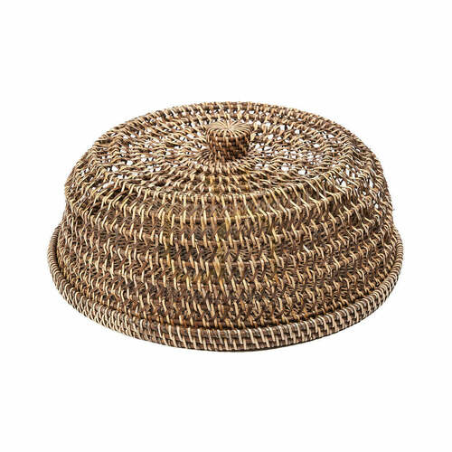 Kontrola Ratanový poklop na potraviny BAZAR BIZAR The Rattan Food Cover přírodní hnědý L