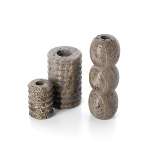 Svíčka z travertinu BAZAR BIZAR šedá M, 13,8 cm small 5