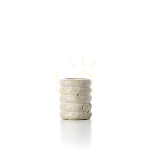 Svícen na čajovou svíčku Bazar Bizar Travertine Ripple S, béžový travertin, 6,3 × 6,3 × 7,5 cm small 6