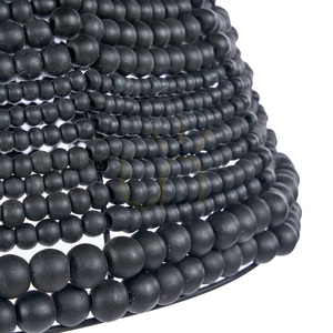 Přívěsek světla BAZAR BIZAR černý dřevěný a kovový kopulový 48 cm small 4